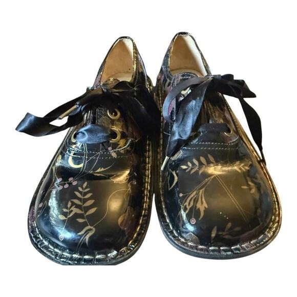 Alegria Patent Leather Lace Up Oxford Clog Women size 39 US 9-9.5 - Picture 4 of 6